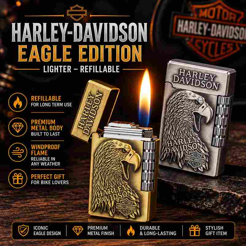 Harley-Davidson Eagle Edition Dupont Lighter – Refillable