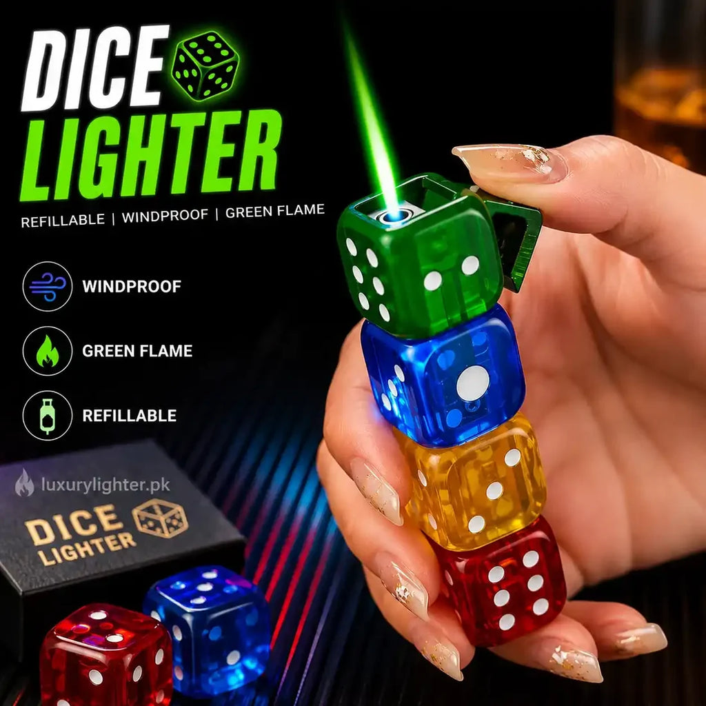 Dice Lighter – Multicolor Windproof Jet Flame