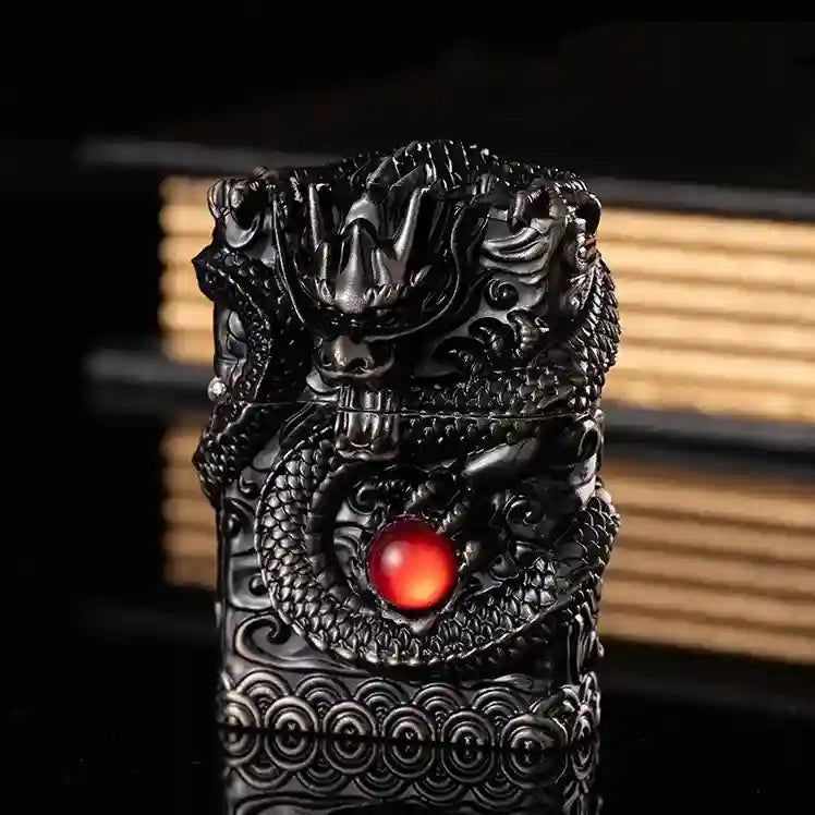 Zorro Dragon Pearl Lighter – 3D Carved Vintage Kerosene Lighter