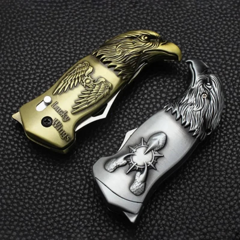 Eagle Head Green Flame Lighter with Knife – Windproof