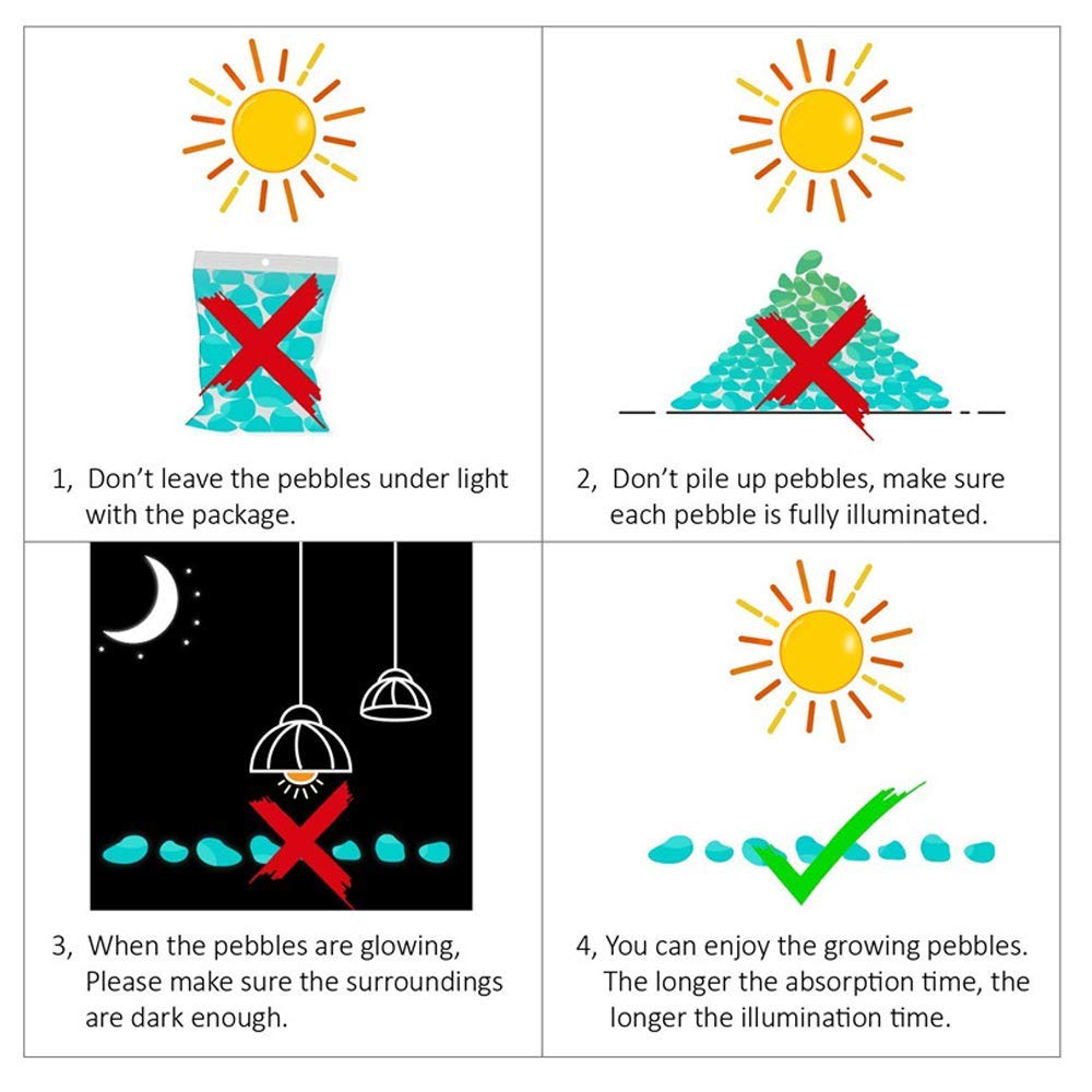 Luminous Stones – Mixed Color Glow Stones ( 150 PCS)