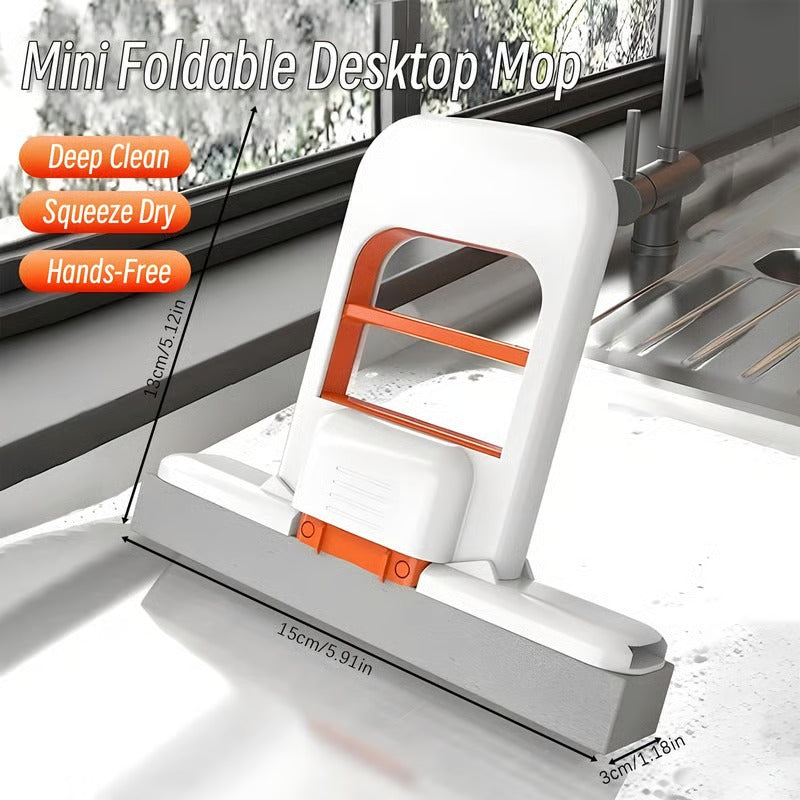 🧼🫧Mini Foldable Desktop Mop – Mop for Wet & Dry
