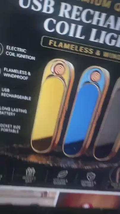 USB Rechargeable Coil Lighter – Flameless & Windproof